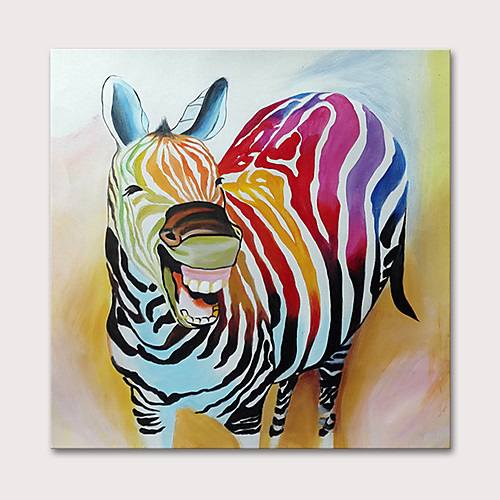 

Nursery Oil Painting Hand Painted Animals Pop Art Modern Rolled Canvas Rolled Without Frame