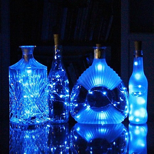 

0.75m Wine Bottle Cork String Lights 15 LEDs SMD 0603 Warm White White Multi Color Waterproof Wedding Festival Party Decor Batteries Powered 1pc