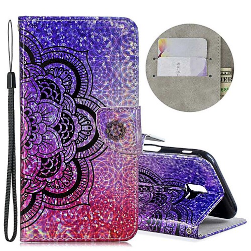 

Case For Samsung Galaxy J6 (2018) / J4 (2018) / Galaxy J4 Plus(2018) Wallet / Card Holder / Shockproof Full Body Cases Glitter Shine / Flower Hard PU Leather