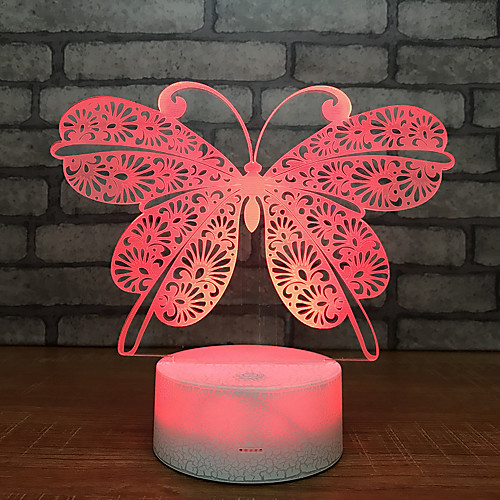 

Beautiful Butterfly 3D Night Light Lamp Sleep Home Decor Romantic Birthday Gift Christmas Gift Girl