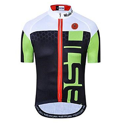 

21Grams Men's Short Sleeve Cycling Jersey - BlackWhite Bike Jersey Top Quick Dry Moisture Wicking Breathable Sports Summer Elastane Terylene Polyester Taffeta Mountain Bike MTB Road Bike Cycling