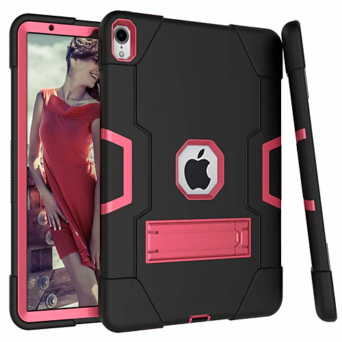 

Phone Case For Apple Back Cover iPad Air iPad 4/3/2 iPad (2018) iPad Air 2 iPad (2017) with Stand Solid Colored Hard Silica Gel