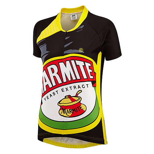 

21Grams Retro Novelty Women's Short Sleeve Cycling Jersey - BlackWhite Bike Jersey Top Quick Dry Moisture Wicking Breathable Sports Summer Terylene Mountain Bike MTB Clothing Apparel / Micro-elastic