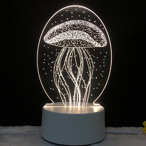 

3D LED Table Light Jellyfish Owl Night Lightcat Unicorn Eiffel tower Lamp for Children Bedroom