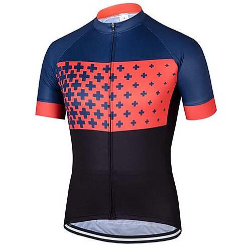 

21Grams Men's Short Sleeve Cycling Jersey - RedBlue Bike Jersey Top Breathable Quick Dry Moisture Wicking Sports Terylene Mountain Bike MTB Road Bike Cycling Clothing Apparel / Micro-elastic