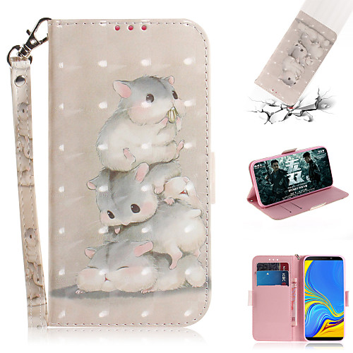

Phone Case For Samsung Galaxy Full Body Case Leather A3 A5 A7 Galaxy A9(2018) A30 A50 A40 A90 A70 Galaxy A2 Core Wallet Card Holder with Stand Cartoon 3D Cartoon Animal PU Leather