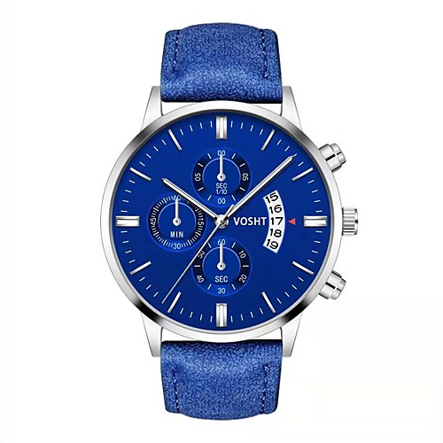 

Men's Bracelet Watch Quartz Stylish PU Leather Black / Blue 30 m Casual Watch Large Dial Analog Fashion Elegant - Black Brown Black / Silver One Year Battery Life