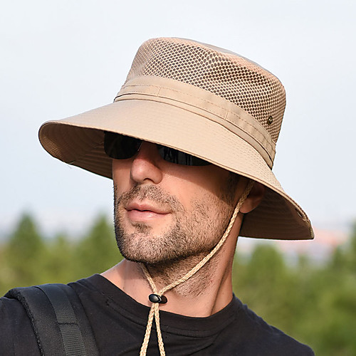 

Men's Women's Sun Hat Boonie hat 1 PCS Summer Winter Outdoor Portable Windproof Anti-Eradiation Comfortable Solid Color Terylene Black Khaki Dark Navy for Camping / Hiking / Caving Traveling
