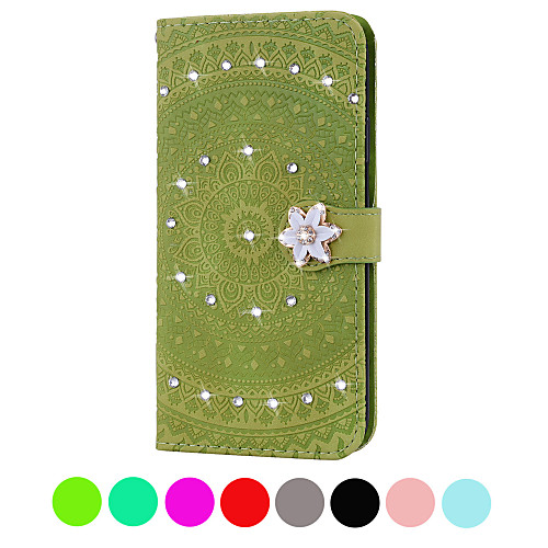 

Case For Samsung Galaxy J7 (2017) / J6 (2018) / J5 (2017) Card Holder / Rhinestone / Flip Full Body Cases Solid Colored Hard PU Leather