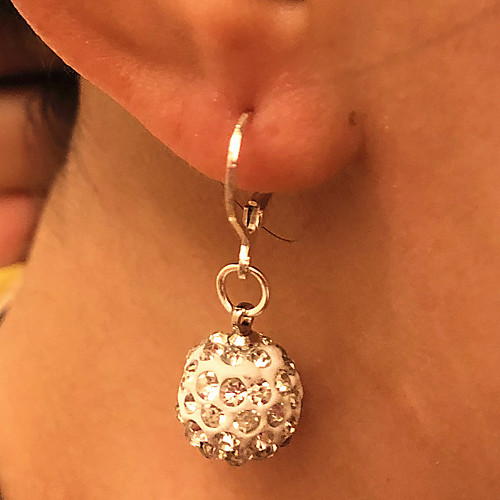 

Women's Drop Earrings Lever Back Earrings Disco Ball Ball Ladies Elegant Bridal Rhinestone Earrings Jewelry Silver For Wedding Casual Daily Masquerade Engagement Party Prom