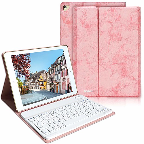 

Phone Case For Apple Full Body Case iPad Air iPad (2018) iPad Air 2 iPad (2017) iPad Pro 9.7'' Shockproof with Keyboard Auto Sleep / Wake Up Solid Colored Hard PU Leather