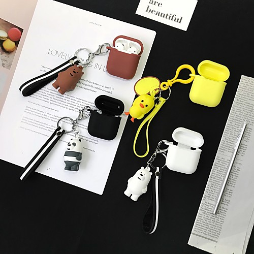 

AirPods Cover Solid Color Case Shockproof Headset Soft Silicone Lovely Compatible With Apple AirPods 2 & 1 (Excluding AirPods Charging Box)