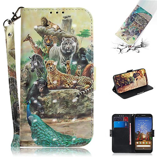 

Case For Google Pixel 3a XL / Google Pixel 3a Wallet / Card Holder / Shockproof Full Body Cases Circus PU Leather