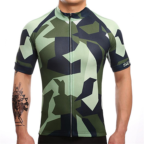 

21Grams Camo / Camouflage Men's Short Sleeve Cycling Jersey - Camouflage Bike Jersey Top Quick Dry Moisture Wicking Breathable Sports Summer Terylene Mountain Bike MTB Road Bike Cycling Clothing