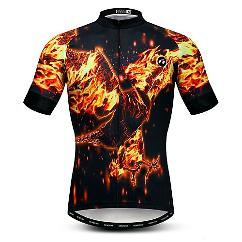 

21Grams Men's Short Sleeve Cycling Jersey Summer Elastane Lycra Polyester Black 3D Animal Bike Jersey Top Mountain Bike MTB Road Bike Cycling Quick Dry Moisture Wicking Breathable Sports Clothing