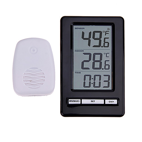

TS-WS-47 Wireless Digital Thermometer Indoor Outdoor Thermometer Time Display Clock Table Stand Weather Station