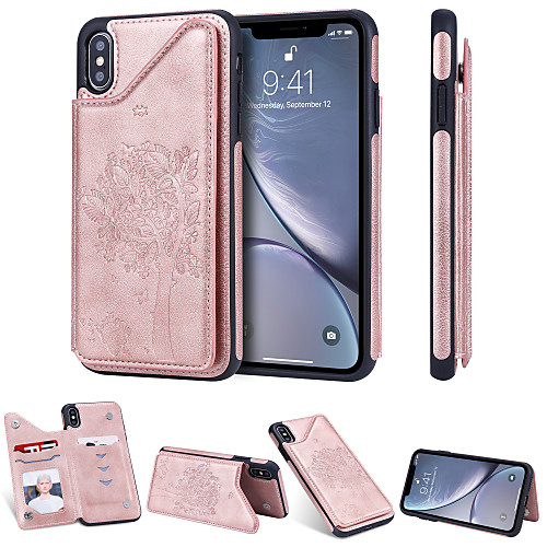 

Case For Apple iPhone 11 / iPhone 11 Pro / iPhone 11 Pro Max Card Holder / Shockproof / with Stand Back Cover Cat / Tree Hard PU Leather