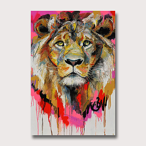 

Oil Painting Hand Painted Vertical Abstract Animals Modern Rolled Canvas (No Frame)