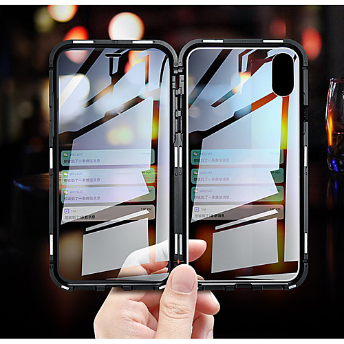 

Luxury Double sided glass Metal Magnetic Case for iPhone XS MAX iPhone XR X 7 8 Plus Phone Case Magnet Cover 360 Full Protection