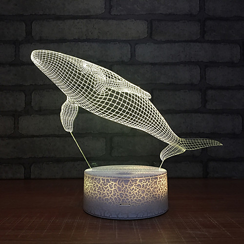 

Whale 3d Night Light New Fantasy Led Decorative Stereo 3d Usb Children's Toys Children Led Lamp Fixture Table Lamps