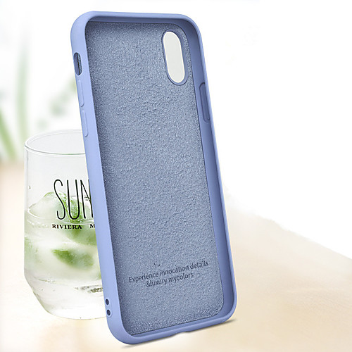 

Case For Apple iPhone XS / iPhone XR / iPhone XS Max Shockproof Back Cover Solid Colored Soft TPU / Silicone / Cotton Fabric