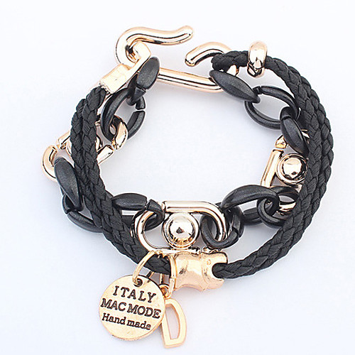 

Women's Wrap Bracelet Vintage Bracelet Leather Bracelet Braided Fashion Vintage Theme Vintage Boho Leather Bracelet Jewelry Black For Christmas Halloween Gift Festival