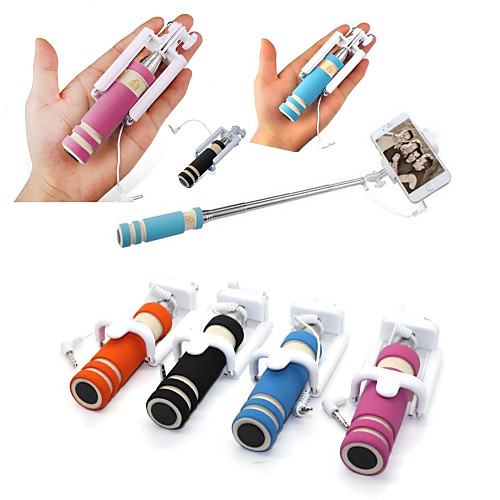 

Mini Fashion Adjustable Handheld Selfie Stick Wire Control Portable Extendable Mobile Phone Selfie Sticks