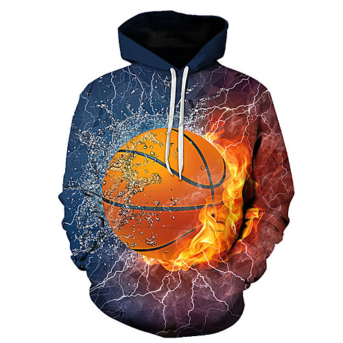 

Men's Plus Size Hoodie Geometric 3D Hooded Party Casual Hoodies Sweatshirts Rainbow