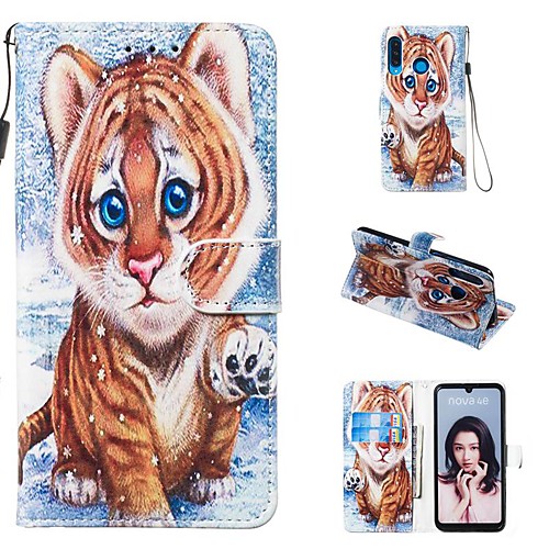 

Case For Huawei Huawei Nova 3i / Huawei Nova 4 / Huawei nova 4e Wallet / Card Holder / with Stand Full Body Cases Animal Hard PU Leather