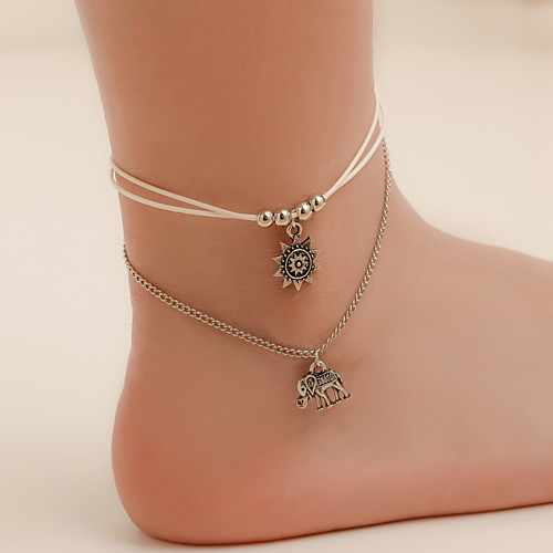 

Anklet Elegant Trendy Ethnic Women's Body Jewelry For Date Birthday Party Alloy Wedding Friends Silver 1 Piece