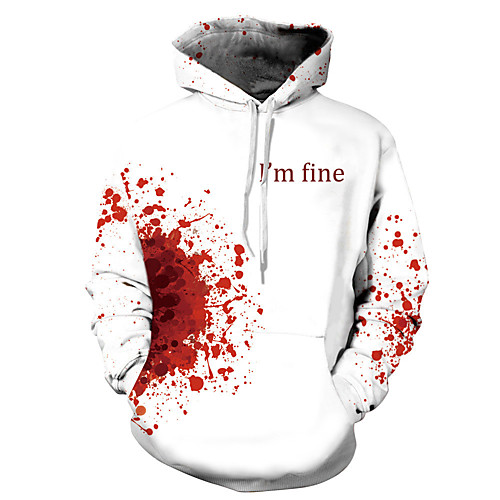 

Men's Hoodie 3D Hooded Party Casual Hoodies Sweatshirts White