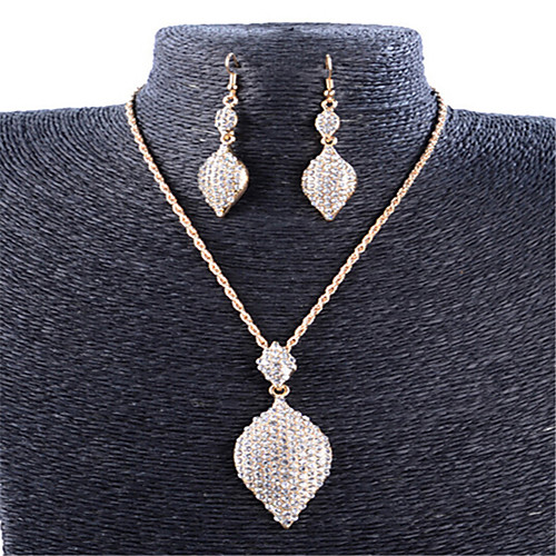 

Women's Cubic Zirconia Bridal Jewelry Sets Classic Drop Stylish Gold Plated Earrings Jewelry Gold For Party Daily 1 set