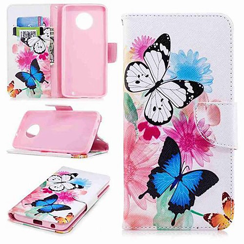

Phone Case For Motorola Full Body Case Leather Wallet Card MOTO G6 Moto G6 Plus Moto G5s Plus Moto G5s Moto G5 Plus Moto G5 Moto G4 Plus MOTO G4 Wallet Card Holder with Stand Butterfly Hard PU Leather