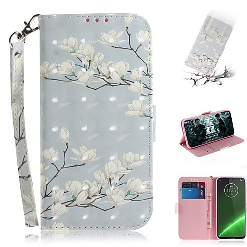 

Case For Motorola G7 / G7 Plus / G7 Play Wallet / Card Holder / Shockproof Full Body Cases Magnolia Flower PU Leather for Moto G7 Power/MOTO G5S Plus/MOTO One / MOTO P30 Play