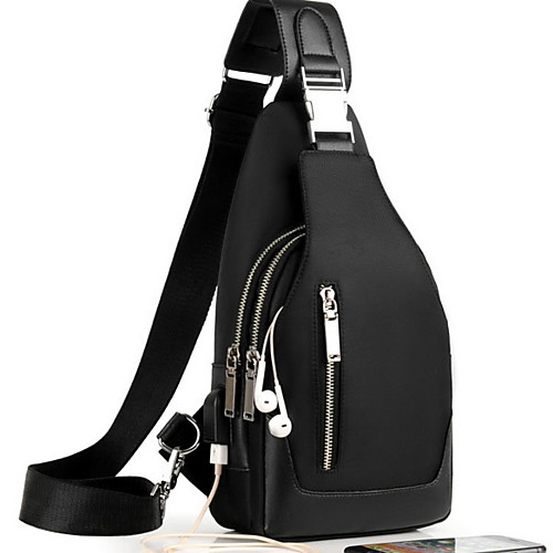 

Men's Bags Oxford Cloth Sling Shoulder Bag Zipper Solid Color Daily Black Blue Gray