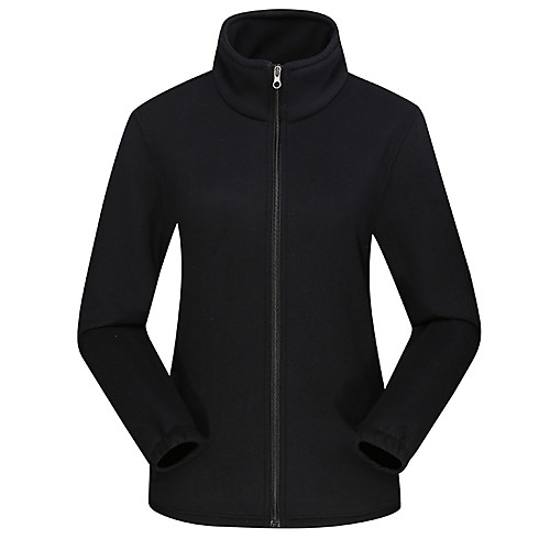 

DZRZVD Women's Hiking Fleece Jacket Autumn / Fall Winter Spring Outdoor Solid Color Thermal Warm Windproof Breathable Winter Jacket Top Fleece Full Length Visible Zipper Outdoor Exercise Camping