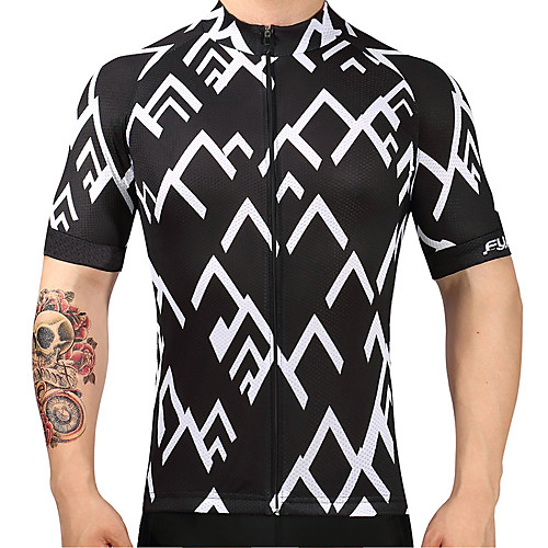 

Fastcute Men's Short Sleeve Cycling Jersey Summer Black Bike Jersey Top Mountain Bike MTB Road Bike Cycling Quick Dry Moisture Wicking Breathable Sports Clothing Apparel / Stretchy / Back Pocket