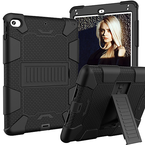 

Case For Apple iPad (2018) / iPad Air 2 / iPad (2017) with Stand / Child Safe Case Back Cover Solid Colored / Armor Silica Gel