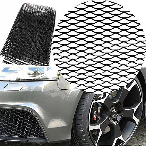 

Car Silver/Black Aluminum Alloy Front Bumper Seagulls Shape Air Inlet Grill Mesh Sheet (8x25mm)