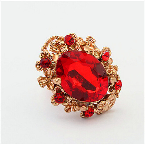 

Ring Classic Red Green Rhinestone Glass Alloy Flower Stylish Simple 1pc Adjustable / Women's / Adjustable Ring