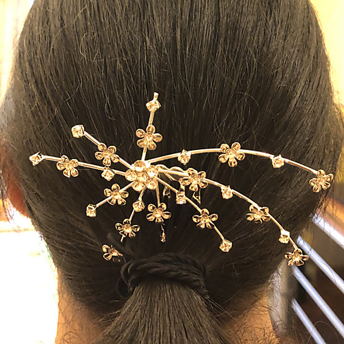 

Women's Girls' Hair Sticks Hair Jewelry For Wedding Party Evening Birthday Party Festival Flower Classic Silver Plated Alloy Silver 1pc