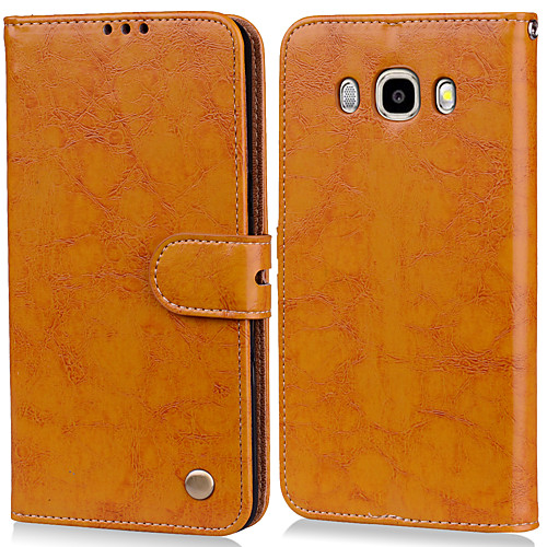 

Case For Samsung Galaxy J5(2016) Card Holder / Flip Full Body Cases Solid Colored Hard PU Leather for J5 (2016)