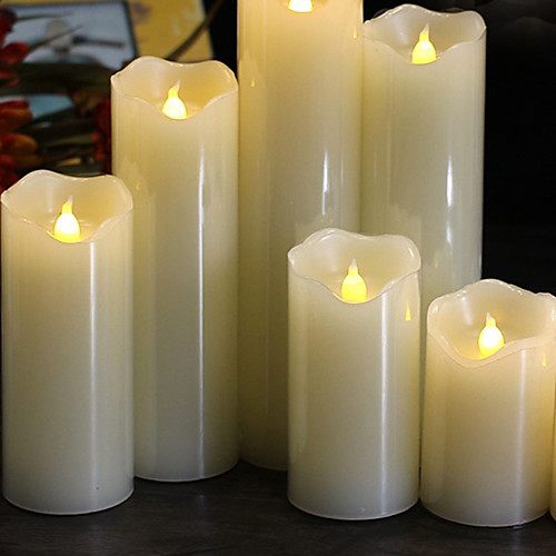

Flameless LED Candle Light Real Paraffin Wax Pillars with Realistic Swing Flames for Birthday Wedding Christmas Decor