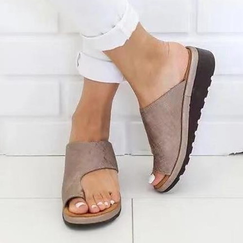 

Women's Sandals Flat Heel Round Toe PU Spring & Fall / Summer Black / Leopard / Purple