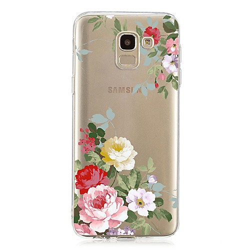 

Case For Samsung Galaxy J7 (2017) / J6 (2018) / J5 (2017) Shockproof / Transparent / Pattern Back Cover Flower TPU