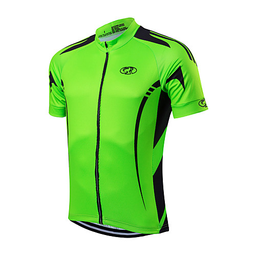 

Fastcute Men's Short Sleeve Cycling Jersey Summer Green Bike Jersey Top Mountain Bike MTB Road Bike Cycling Quick Dry Moisture Wicking Breathable Sports Clothing Apparel / Stretchy / Back Pocket