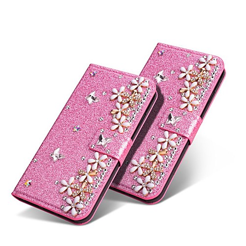 

Case For Samsung Galaxy A70(2019) / Galaxy A20e with Stand / Rhinestone / Shockproof Full Body Cases Glitter Shine / Flower Hard PU Leather for Galaxy A9(2018) / A10(2019)/A30/A50/A40/A7 (2018)