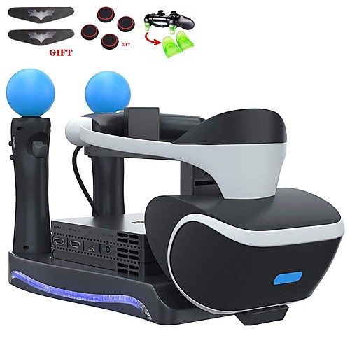 

Charger Kits PSVR Controller Charger Bracket Second Generation PS4 VR 4 in 1 Multi-function Game Controller Charger Base Headset Charging Seat