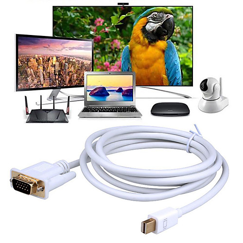 

Mini DP To VGA Cable Mini DisplayPort (Thunderbolt 2) To VGA Adapter Compatible with Mackbook Pro/Air IMac Dell Monitor Surface