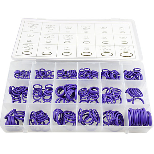 

270Pcs 18 Sizes Kit Rubber Rings Car Air Conditioning Compressor Seal O Rings Auto Vehicle Repair Tools Accessories Set